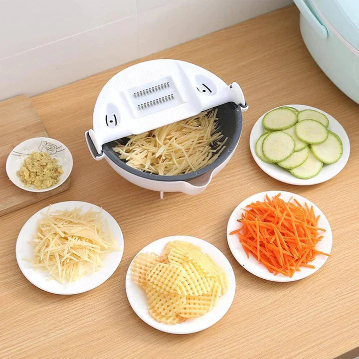 9 In 1 Vegetable Cutter With Drain Basket