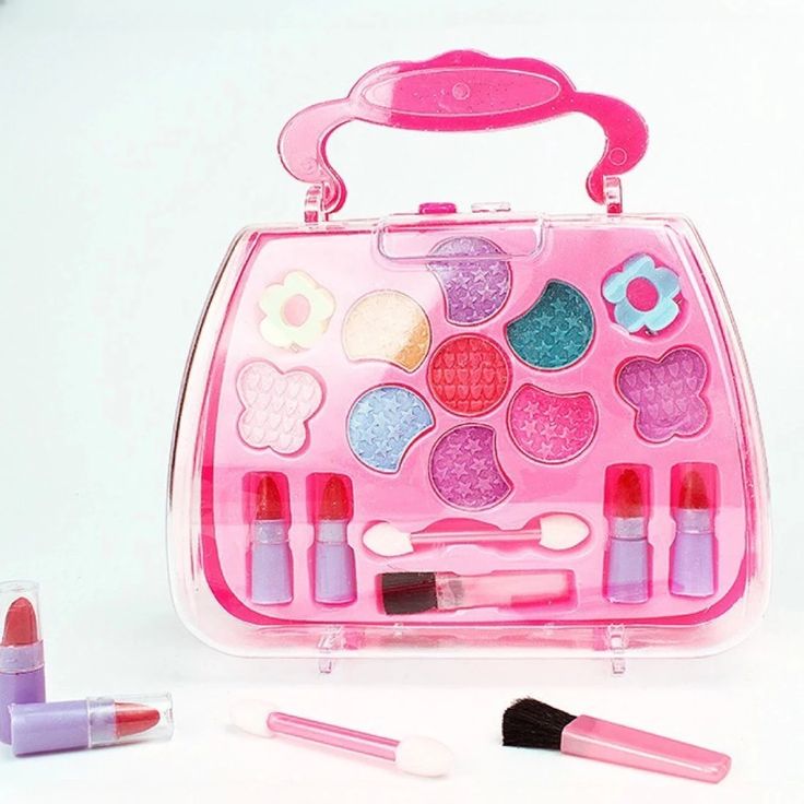 Make Up Toy for Kid Pretend Play Makeup Set Safety Non-toxic Makeup Kit Toy for Girls Dressing Cosmetic Travel Box Girls Beauty Toy Baby Cosmetics Baby Toys